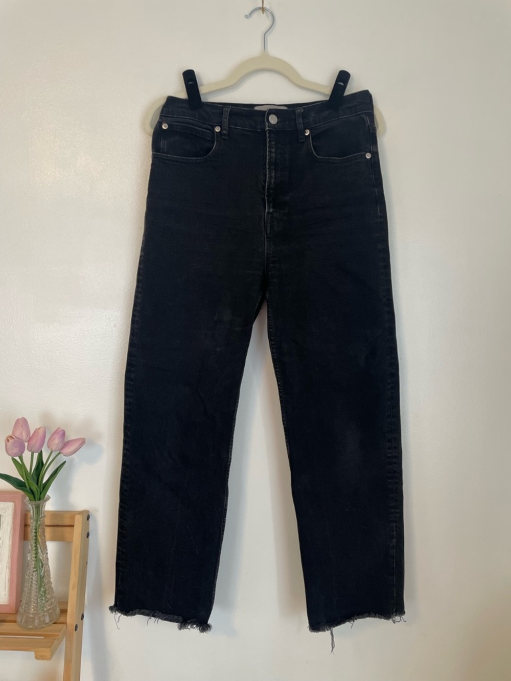 Everlane the way high Jean black denim organic cotton size 28 regular